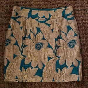 💛 🩵 Trina Turk Gold & turquoise mini skirt